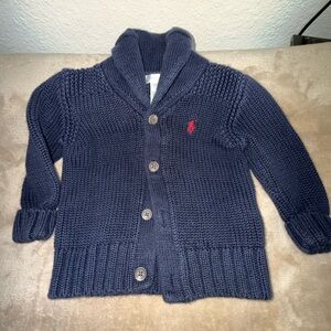 Ralph Lauren Dark Blue Kids Shawl Collar Sweater